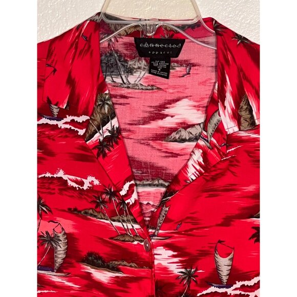 Connected Apparel Women's 8 Blouse Button Front Sleeveless Rayone - Picture 4 of 14